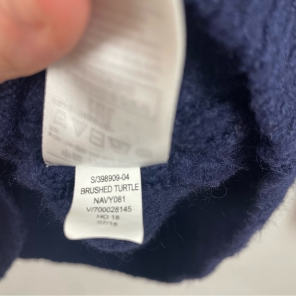 Gap Brushed Turtleneck Navy Wool Blend Relaxed Collar & Sleeves Large - Picture 13 of 14